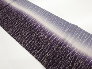 金彩縞に草葉模様全通暈し袋帯